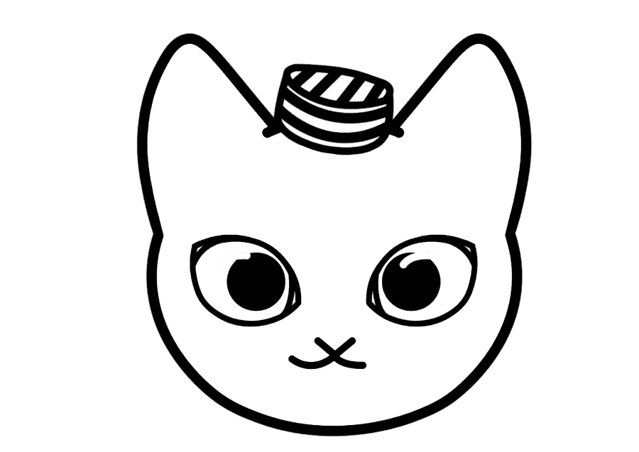 Muzzle of a cat in a hat